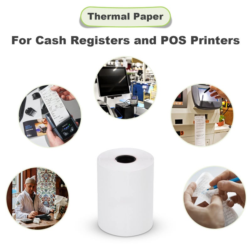 MFLABEL Thermal POS Receipt Paper Rolls - 2 1/4" x 50' (57mm x 15.3m) - 200 Rolls Bulk Pack - High Sensitivity Thermal Paper for Cash Registers, Credit Card Machines & POS Systems - 1/2" Core - Image 5